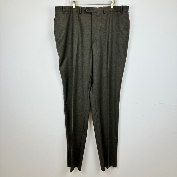Lauren Ralph Lauren Mens Dress Pants Wool Size 43W Khaki Trousers Unhemmed NWT. - Picture 1 of 8